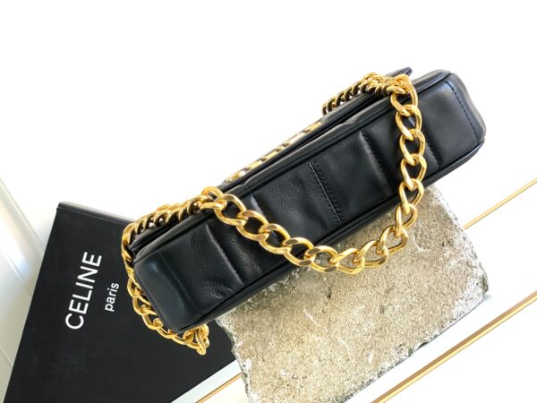 CELINE CHAIN SHOULDER BAG MATELASSE MONOCHROME