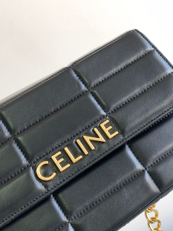 CELINE CHAIN SHOULDER BAG MATELASSE MONOCHROME