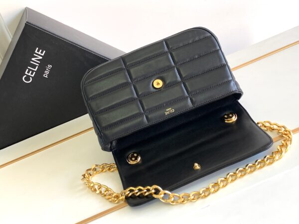 CELINE CHAIN SHOULDER BAG MATELASSE MONOCHROME
