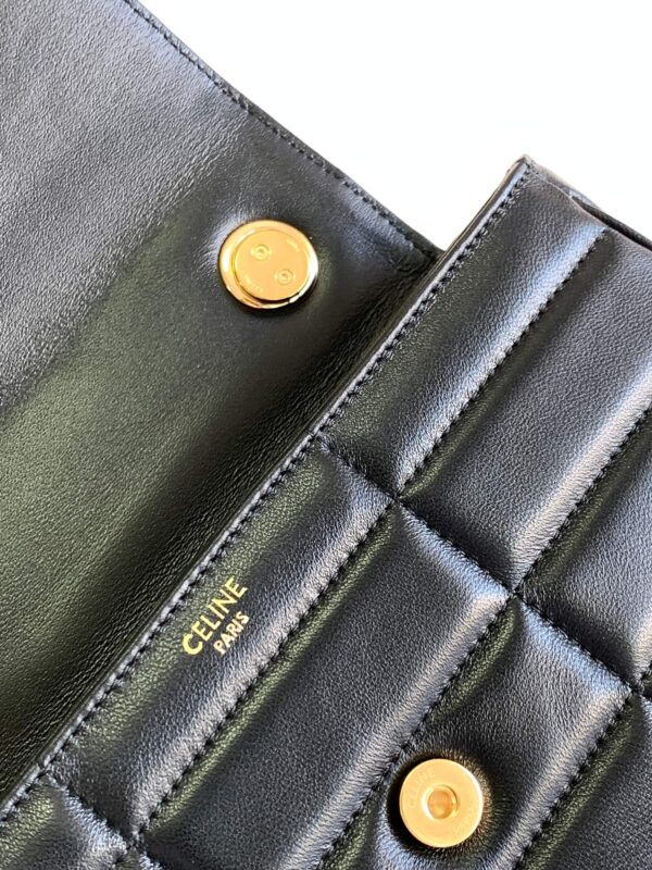 CELINE CHAIN SHOULDER BAG MATELASSE MONOCHROME