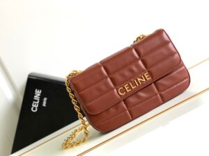 CELINE CHAIN SHOULDER BAG MATELASSE MONOCHROME