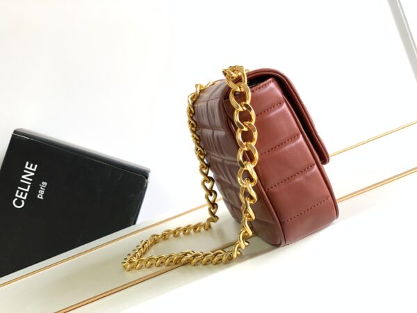 CELINE CHAIN SHOULDER BAG MATELASSE MONOCHROME