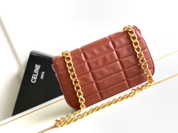 CELINE CHAIN SHOULDER BAG MATELASSE MONOCHROME