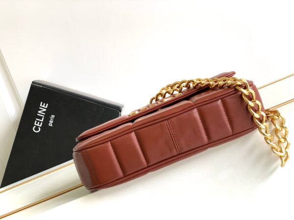 CELINE CHAIN SHOULDER BAG MATELASSE MONOCHROME