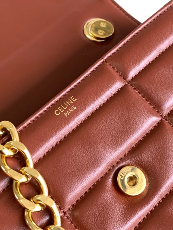 CELINE CHAIN SHOULDER BAG MATELASSE MONOCHROME