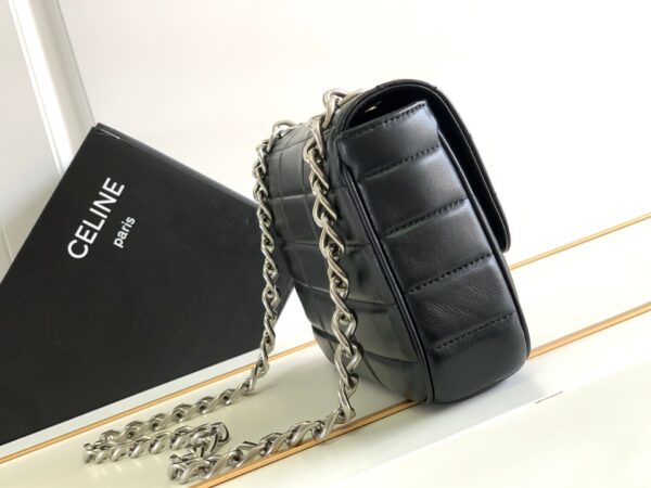 CELINE CHAIN SHOULDER BAG MATELASSE MONOCHROME