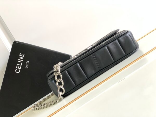 CELINE CHAIN SHOULDER BAG MATELASSE MONOCHROME