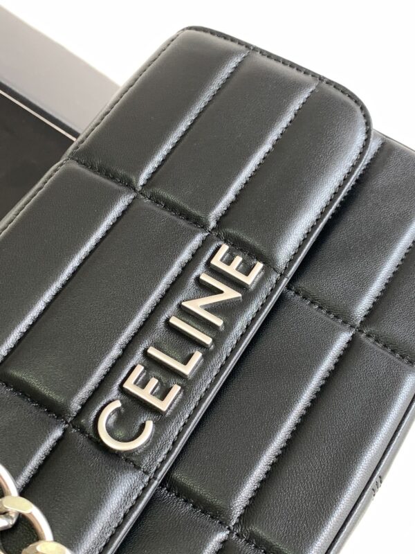 CELINE CHAIN SHOULDER BAG MATELASSE MONOCHROME
