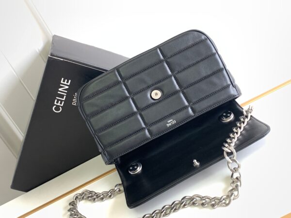 CELINE CHAIN SHOULDER BAG MATELASSE MONOCHROME