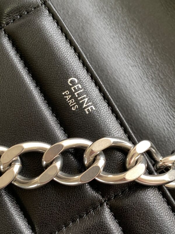 CELINE CHAIN SHOULDER BAG MATELASSE MONOCHROME
