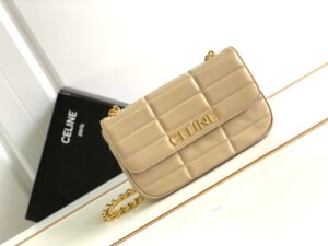 CELINE CHAIN SHOULDER BAG MATELASSE MONOCHROME