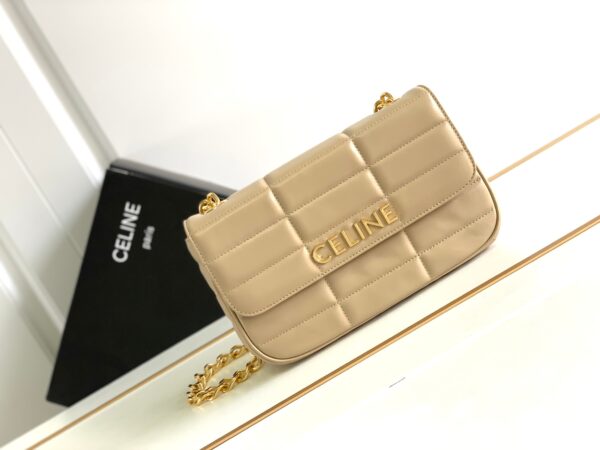 CELINE CHAIN SHOULDER BAG MATELASSE MONOCHROME
