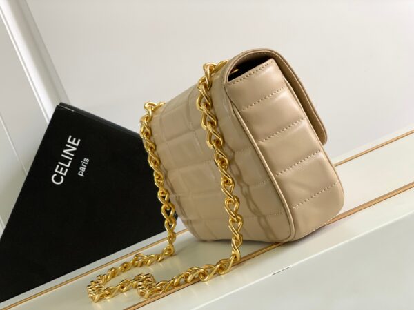CELINE CHAIN SHOULDER BAG MATELASSE MONOCHROME