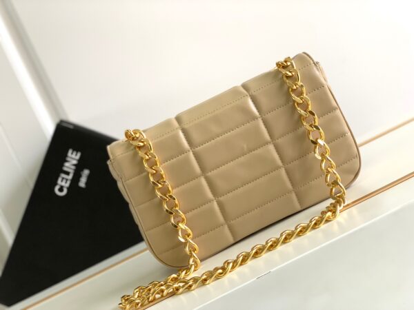 CELINE CHAIN SHOULDER BAG MATELASSE MONOCHROME