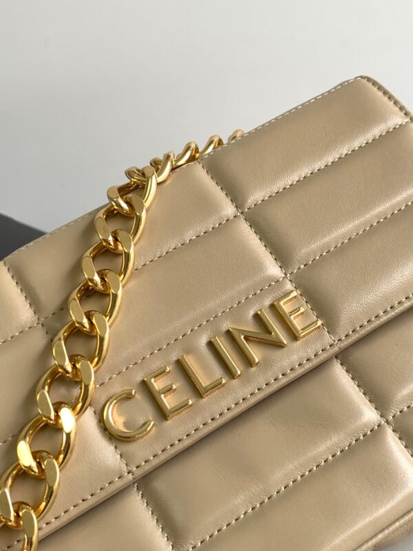 CELINE CHAIN SHOULDER BAG MATELASSE MONOCHROME