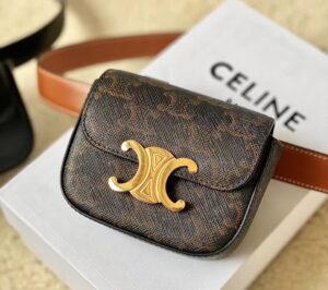 CELINE BELT BAG TRIOMPHE BELT IN TRIOMPHE CANVAS AND CALFSKIN