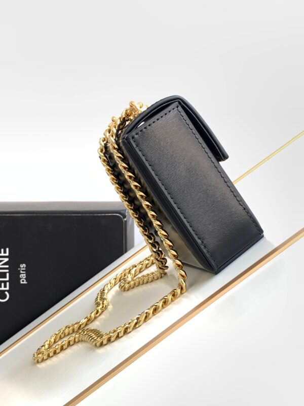 CELINE MINI BOX TRIOMPHE IN SHINY CALFSKIN BLACK