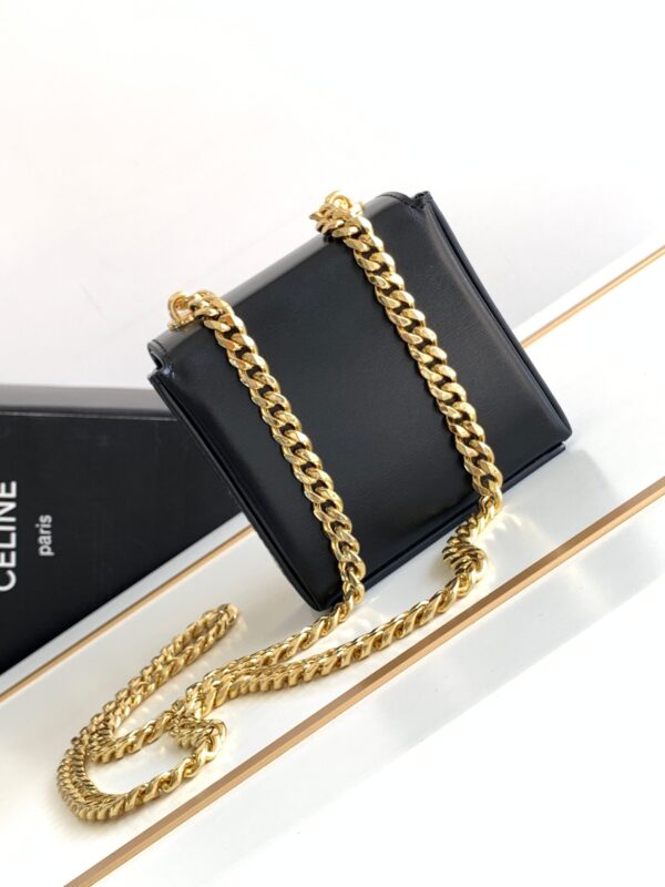 CELINE MINI BOX TRIOMPHE IN SHINY CALFSKIN BLACK