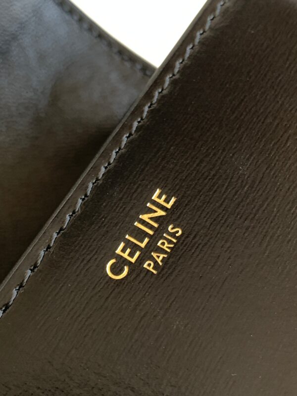 CELINE MINI BOX TRIOMPHE IN SHINY CALFSKIN BLACK