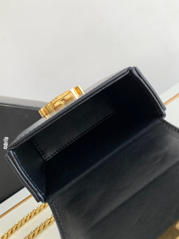 CELINE MINI BOX TRIOMPHE IN SHINY CALFSKIN BLACK