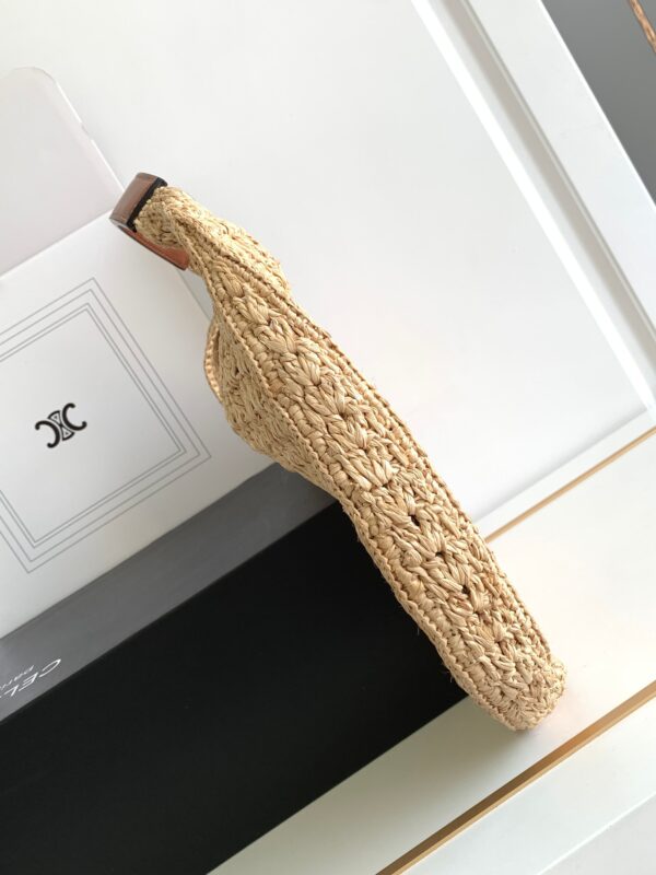 CELINE CLASSIC PANIER HOBO BAG IN RAFFIA AND CALFSKIN