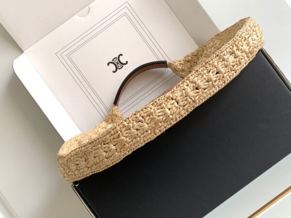 CELINE CLASSIC PANIER HOBO BAG IN RAFFIA AND CALFSKIN
