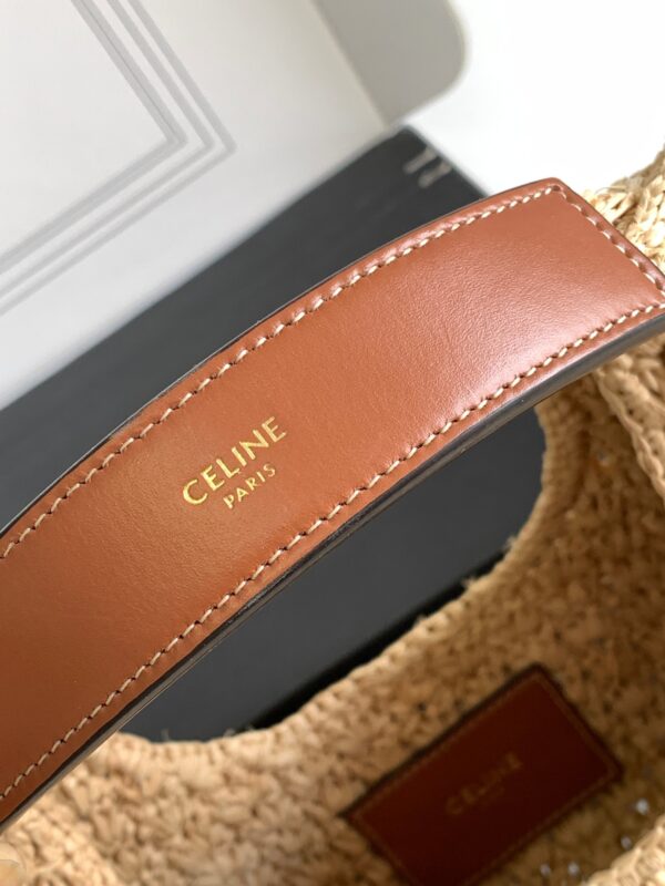 CELINE CLASSIC PANIER HOBO BAG IN RAFFIA AND CALFSKIN