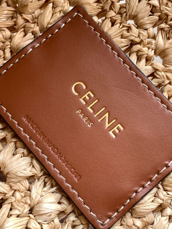 CELINE CLASSIC PANIER HOBO BAG IN RAFFIA AND CALFSKIN