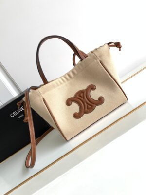 CELINE SMALL CABAS DRAWSTRING CUIR TRIOMPHE