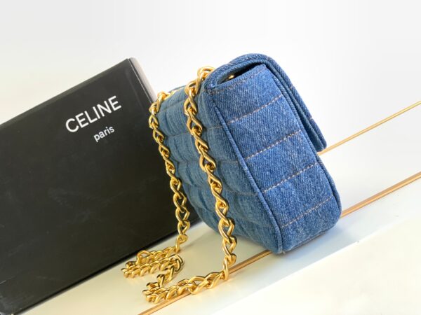 CELINE CHAIN SHOULDER BAG MATELASSE MONOCHROME
