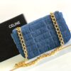 CELINE CHAIN SHOULDER BAG MATELASSE MONOCHROME