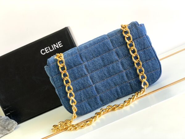 CELINE CHAIN SHOULDER BAG MATELASSE MONOCHROME