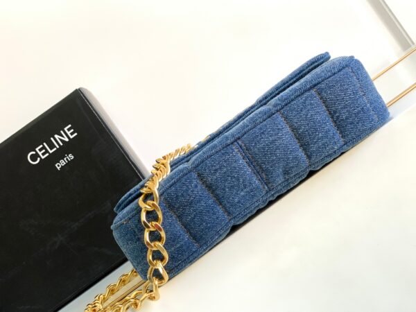 CELINE CHAIN SHOULDER BAG MATELASSE MONOCHROME