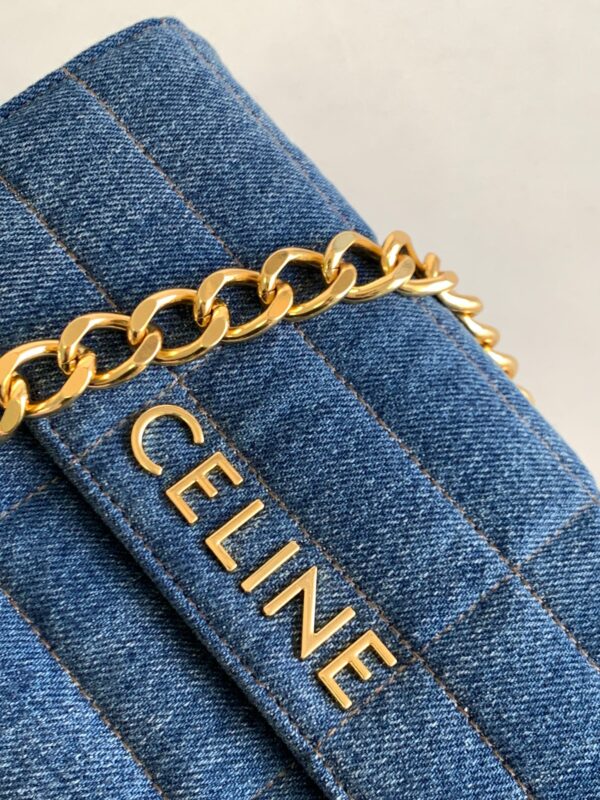 CELINE CHAIN SHOULDER BAG MATELASSE MONOCHROME