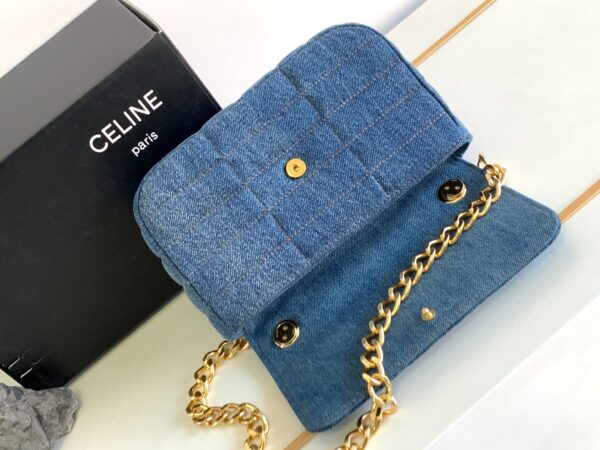 CELINE CHAIN SHOULDER BAG MATELASSE MONOCHROME