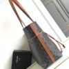 CELINE CABAS DRAWSTRING IN TRIOMPHE CANVAS AND CALFSKIN TAN