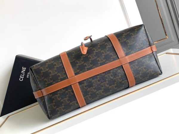 CELINE CABAS DRAWSTRING IN TRIOMPHE CANVAS AND CALFSKIN TAN