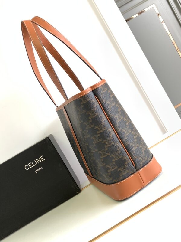 CELINE SMALL CABAS IN TRIOMPHE CANVAS AND CALFSKIN