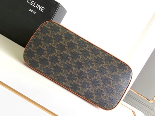 CELINE SMALL CABAS IN TRIOMPHE CANVAS AND CALFSKIN