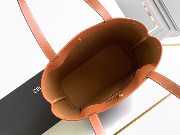 CELINE SMALL CABAS IN TRIOMPHE CANVAS AND CALFSKIN