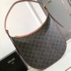 CELINE HELOISE BAG IN TRIOMPHE CANVAS AND CALFSKIN TAN