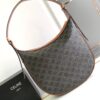 CELINE HELOISE BAG IN TRIOMPHE CANVAS AND CALFSKIN TAN