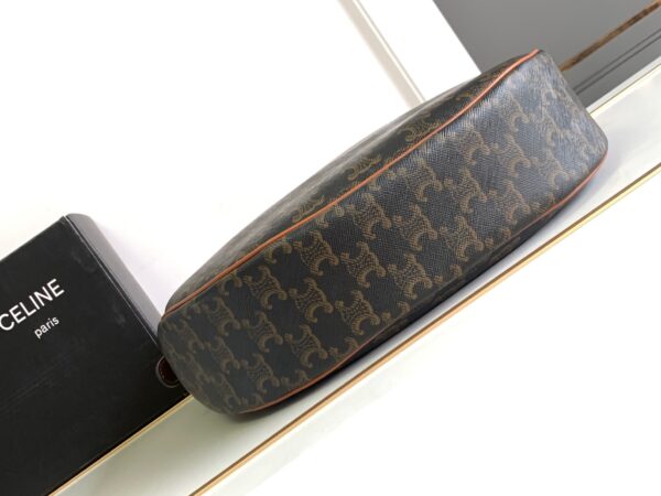 CELINE HELOISE BAG IN TRIOMPHE CANVAS AND CALFSKIN TAN