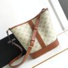 CELINE SMALL BUCKET IN TRIOMPHE CANVAS AND CALFSKIN