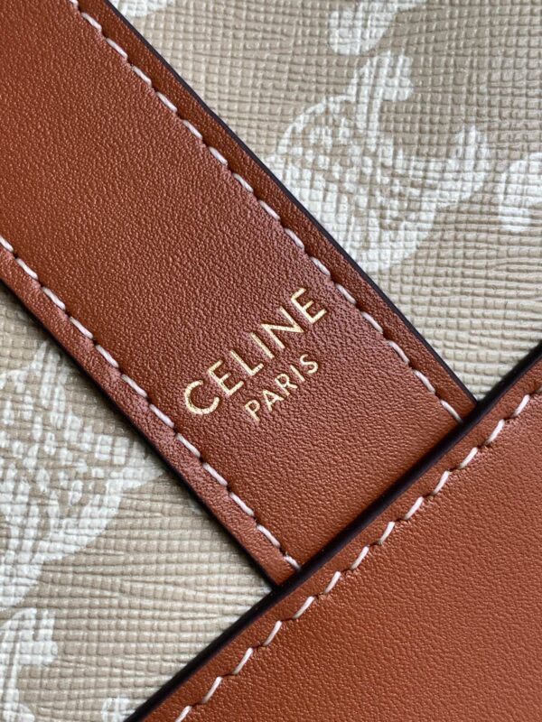 CELINE SMALL BUCKET IN TRIOMPHE CANVAS AND CALFSKIN