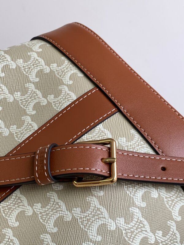 CELINE SMALL BUCKET IN TRIOMPHE CANVAS AND CALFSKIN