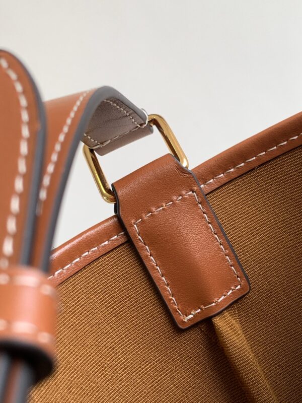 CELINE SMALL BUCKET IN TRIOMPHE CANVAS AND CALFSKIN