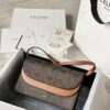 CELINE WALLET ON STRAP IN TRIOMPHE CANVAS AND SMOOTH LAMBSKIN TAN