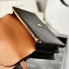 CELINE WALLET ON STRAP IN TRIOMPHE CANVAS AND SMOOTH LAMBSKIN TAN