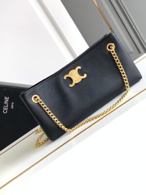 CELINE MEDIUM NEWSPAPER BAG IN SUPPLE CALFSKIN CHESTNUT